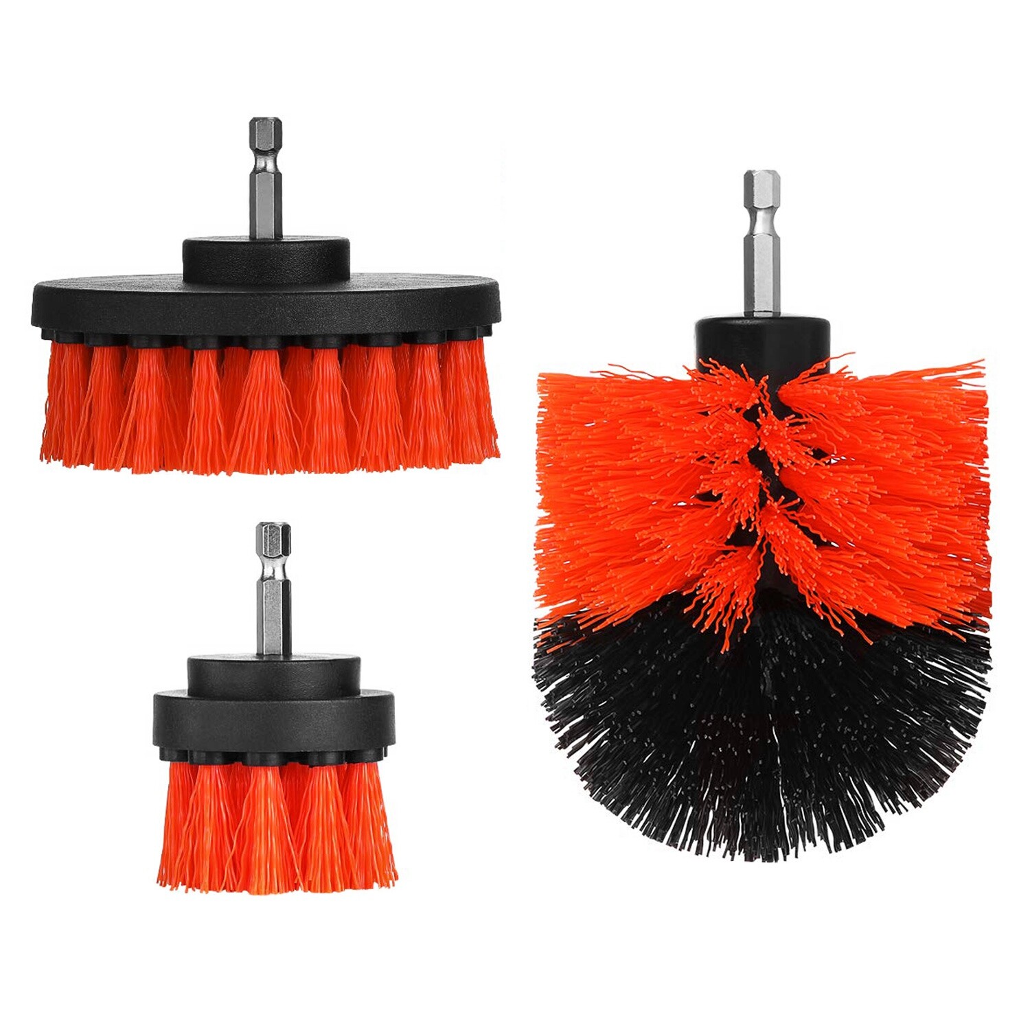 3Pc Tile Grout Drill Brush Power Scrub Cleaning Tub Cleaner Attachment Kit 3Size