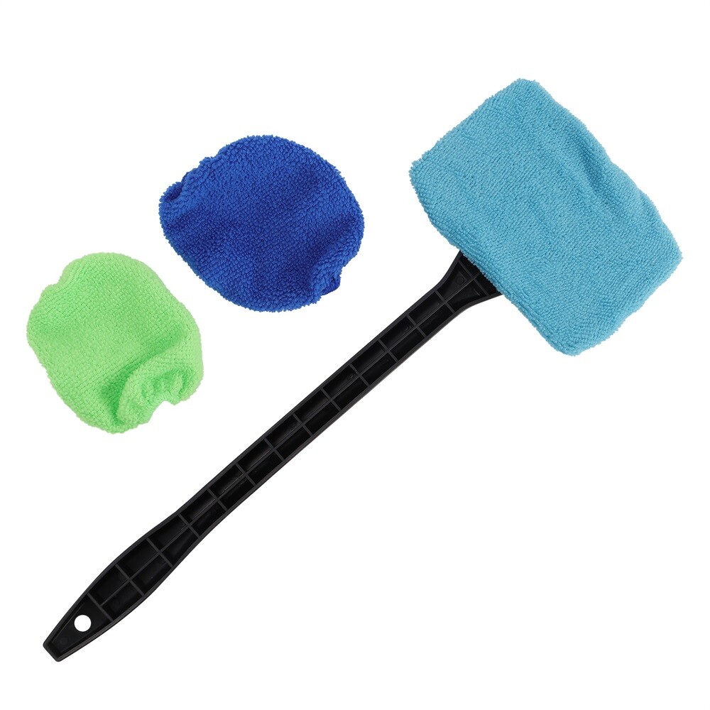 3x Window Windshield Cleaning Tool Microfiber Car Wiper Cleaner Glass Brush