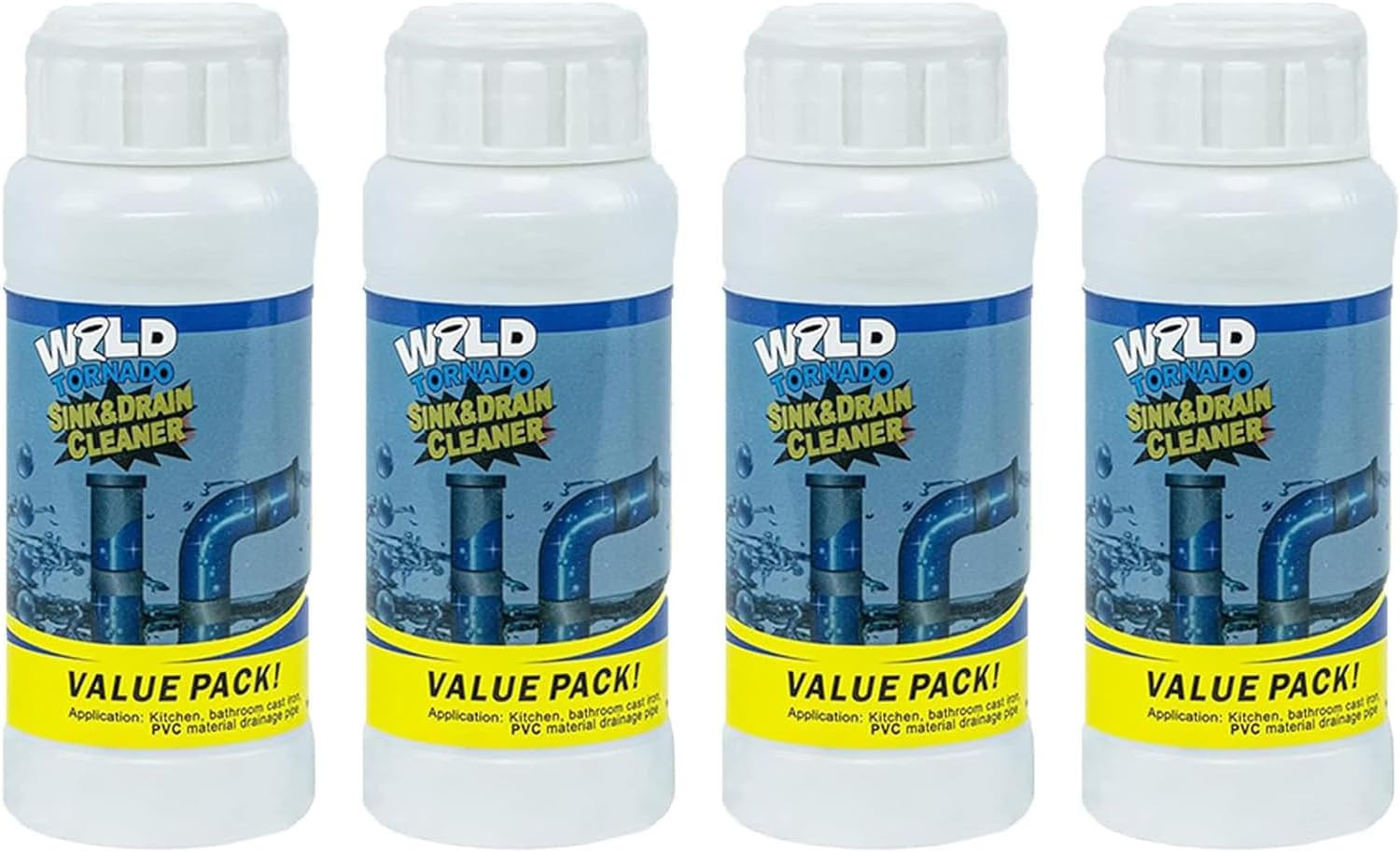 Wild Tornado Sink and Drain Cleaner Powder, Effectively Breaks Down Grease, Hair