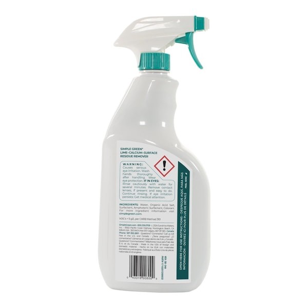 Simple Green 1710201200032 Calcium And Lime Remover, 32 Oz, Unscented