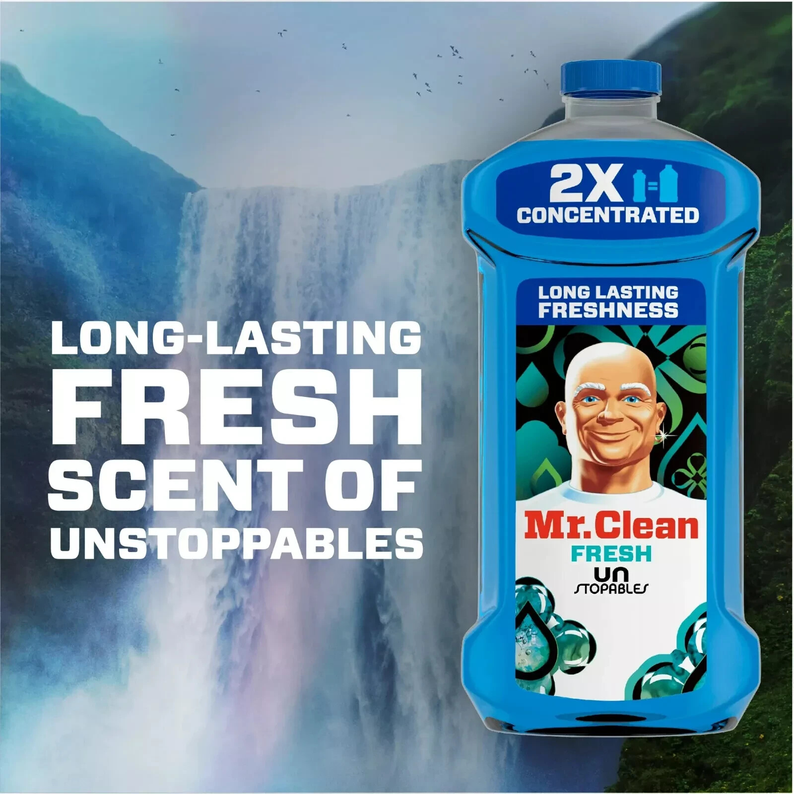 Mr. Clean 2X Concentrated Multi Surface Cleaner Unstopables Fresh Scent 41 oz.
