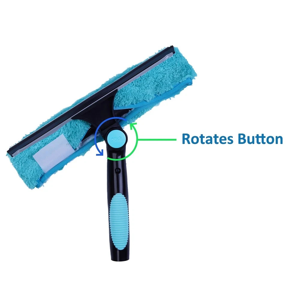 Hicavar 11″ Window Squeegee and Microfiber Scrubber 2-in-1 Combo Cleaning Too…