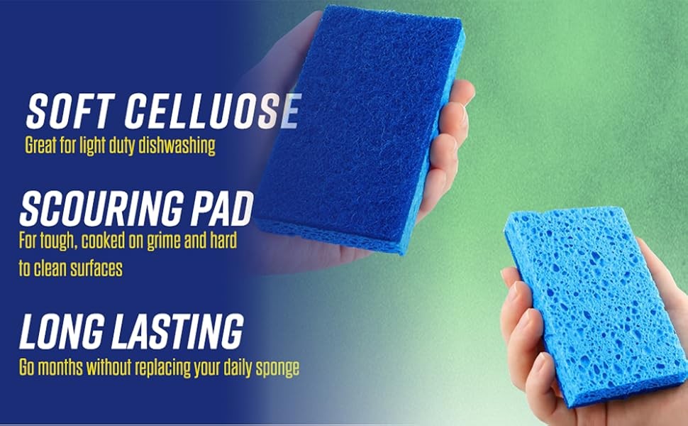 Scrubit Non-Scratch Cleaning Scrub Sponges- Scrubbing Dish Sponge Ideal for