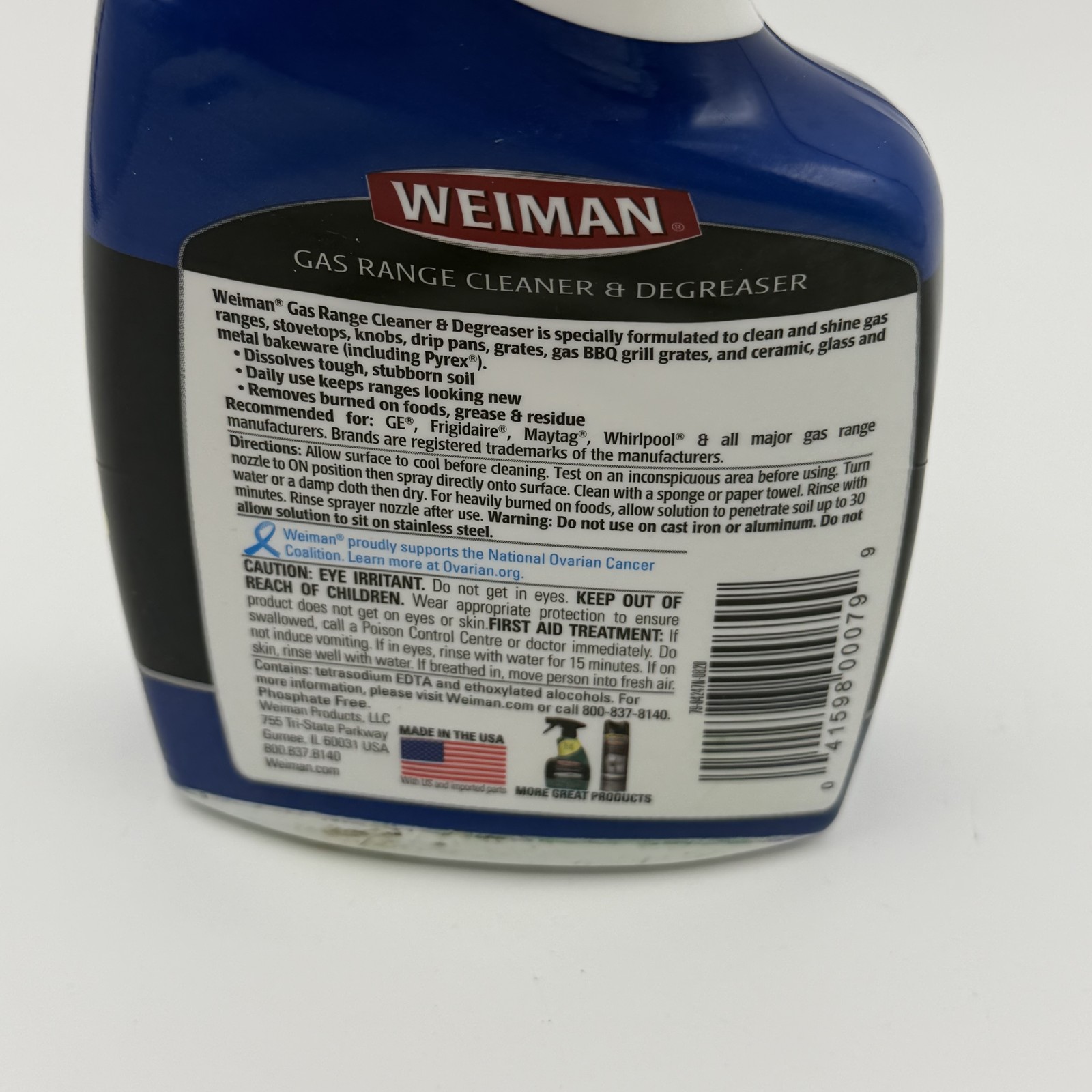 Weiman Heavy Duty Gas Range Cleaner & Degreaser Spray 12 fl oz Cuts Through