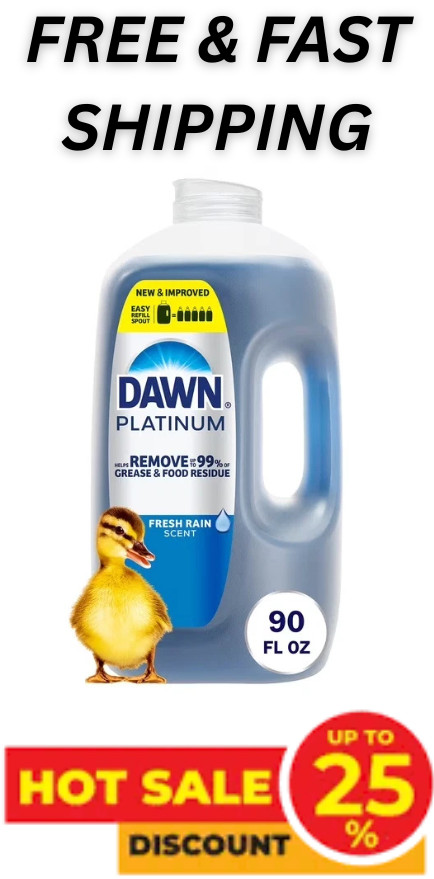 Dawn Platinum Dishwashing Liquid Dish Soap Refreshing Rain (90 oz) FREE SHIPPING