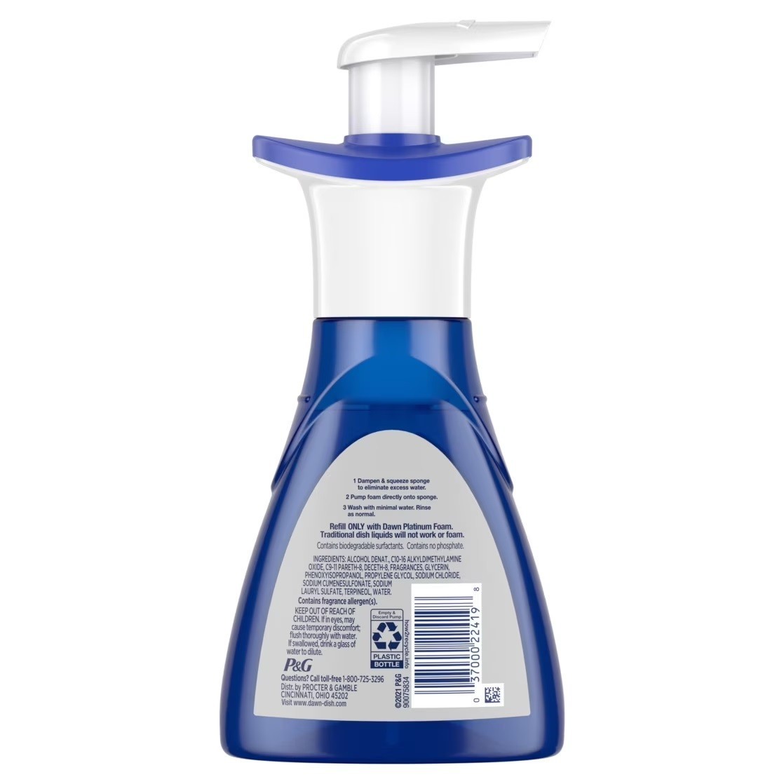 Dawn Platinum Foam Refills, Fresh Rapids Scent 2 Refill Bottle and 1 pump