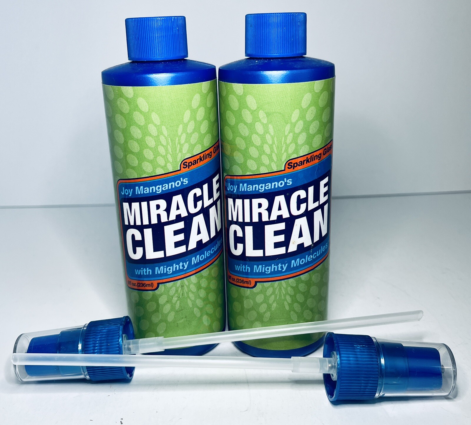 Joy Mangano Miracle Clean Mighty Molecules Sparkling Glass Cleaner 8 oz x 2