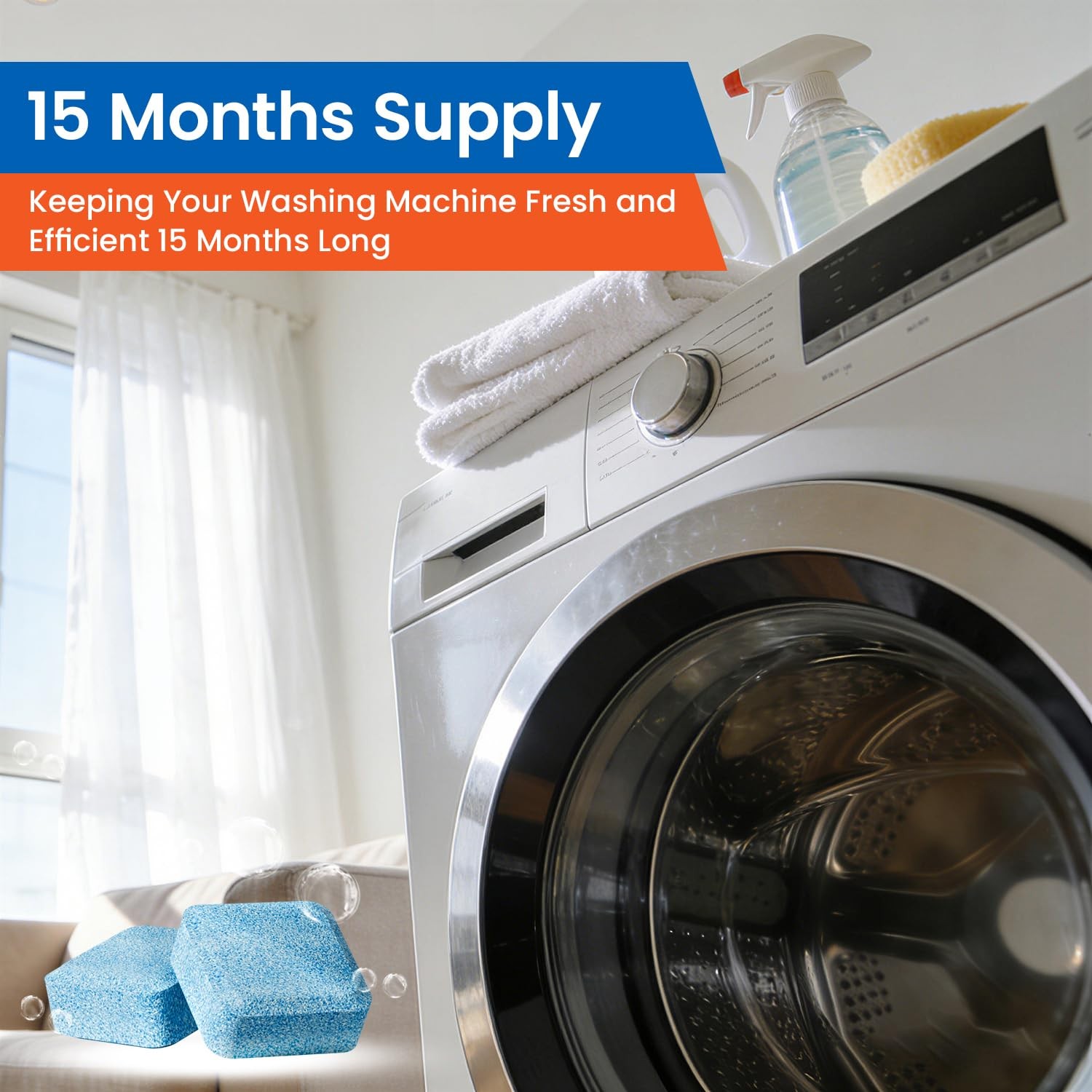 Washing Machine Cleaner tablets, 30 Count – 15 Month Supply, Deep Cleaning De…