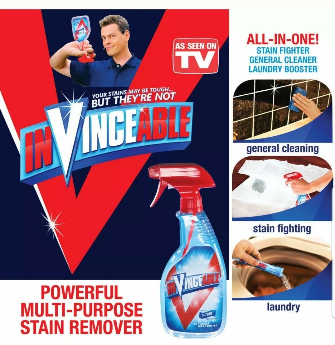 INVINCEABLE All-In-One Cleaner, Stain Fighter, Laundry Booster-New FREE SHIPPING