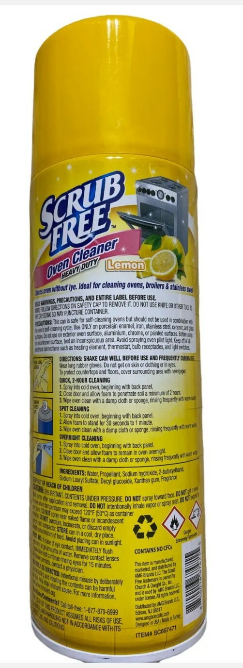 4 Packs Scrub free Professional oven cleaner lemon heavy duty 12 OZ