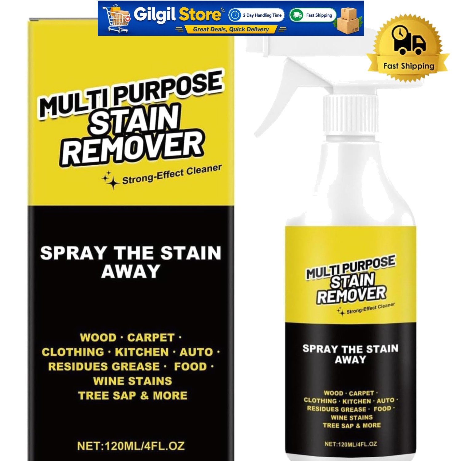 All-Purpose Stain Remover – Quick-Acting Cleaning Solution for Multiple Surfaces
