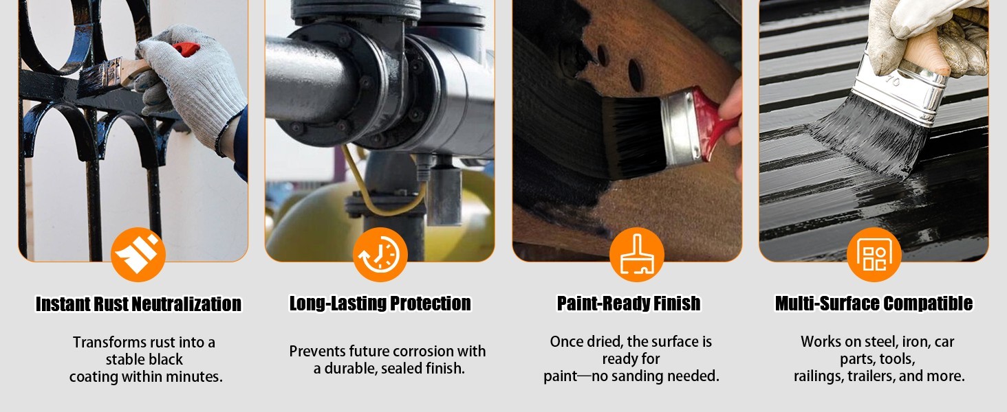 35 oz 2-in-1 Rust Converter & Metal Primer – Stops Rust, Paint Over Rusted Metal
