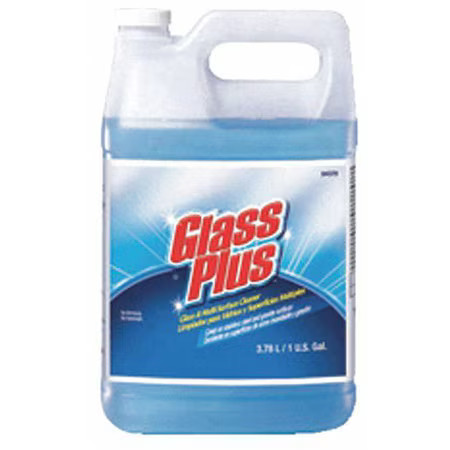 Glass Plus 94379 Liquid Glass Cleaner, 1 Gal., Blue, Unscented, Jug, 4 Pk