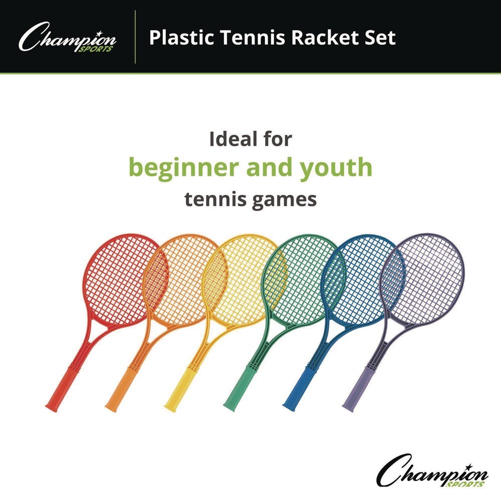 Champion Sports JTRSET (6) 21 in. Tennis Racket Set – Assorted (1-Set) New