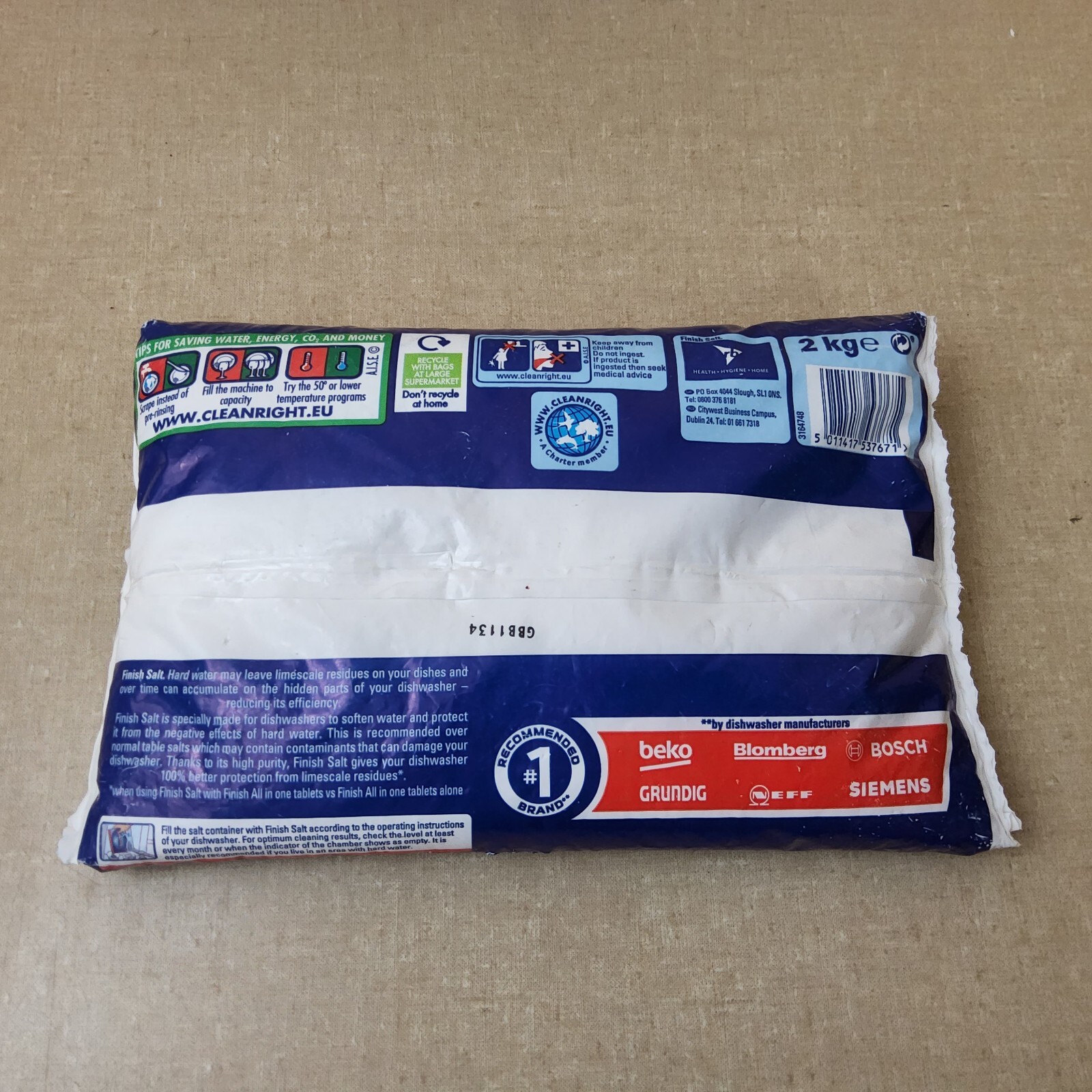 Finish Dishwasher Salt 2kg 4.4lbs