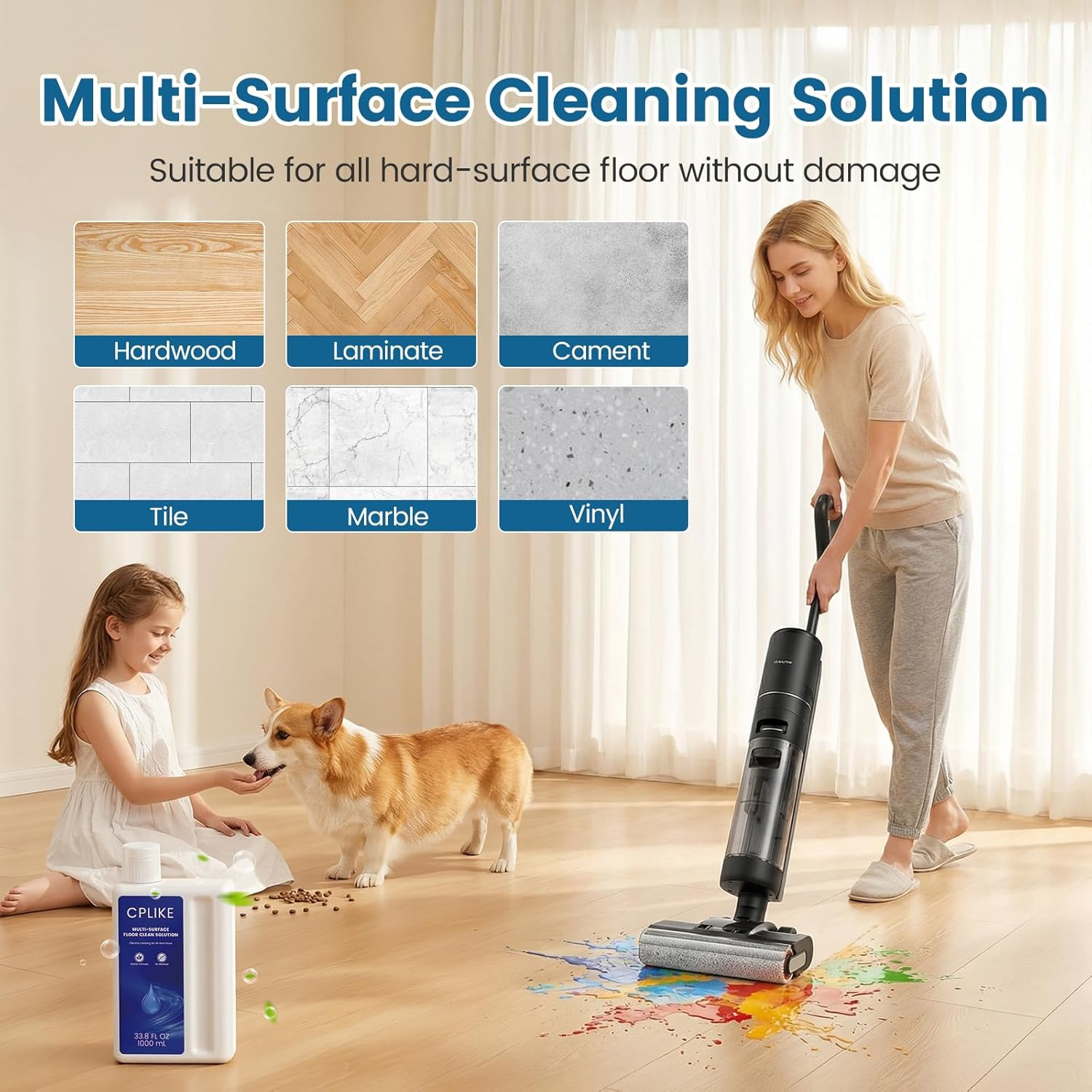 Floor Cleaning Solution Compatible with Dreame Cleaning Solution, Multi-Surface