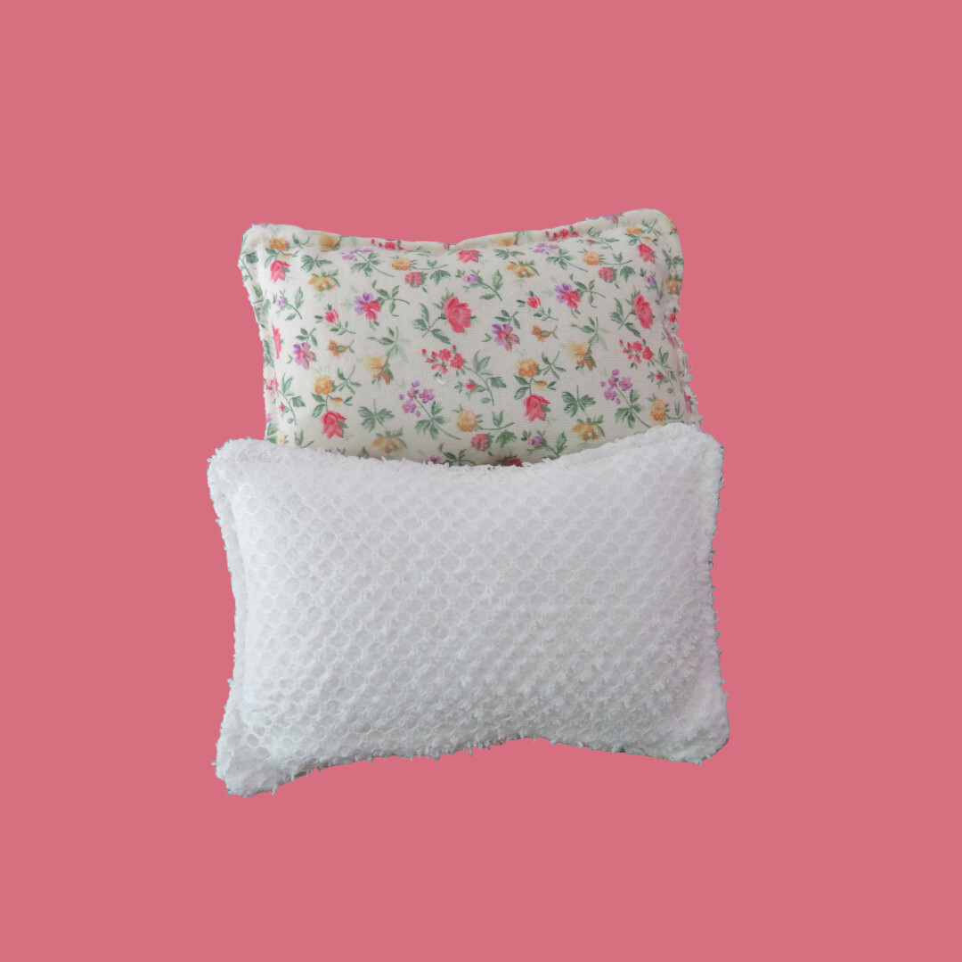 Reusable Sponge Pink Floral Dish Scrubby, Set of 2