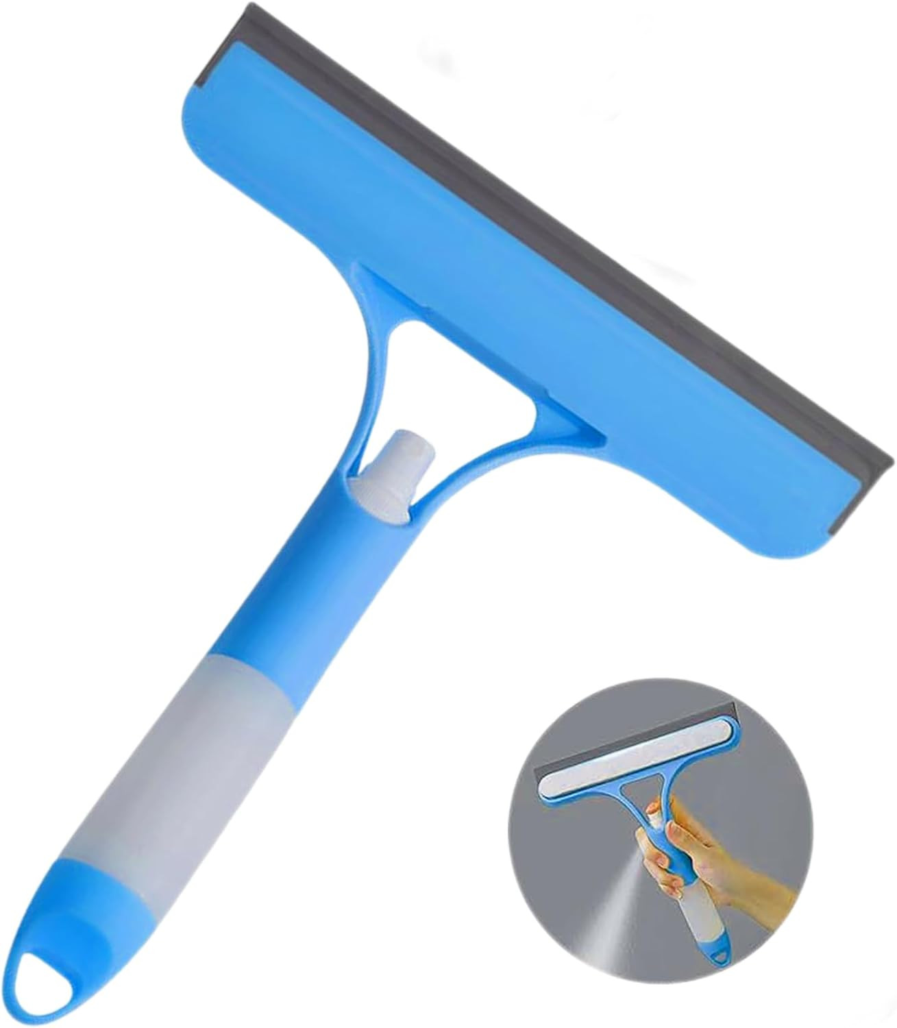 Spray Shower Squeegee for Glass Doors Window Cleaning Tile Silicone Blue