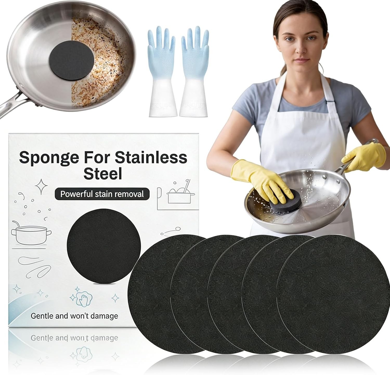 Korea Steel Sponge for Stainless Steel Pans Cookware