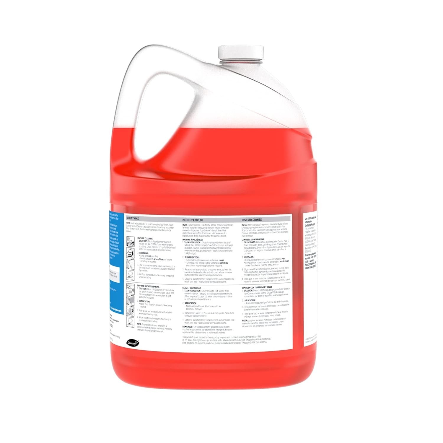 Professional Floor Cleaner 4 Gal pH Neutral Citrus Concentrate Residue Free