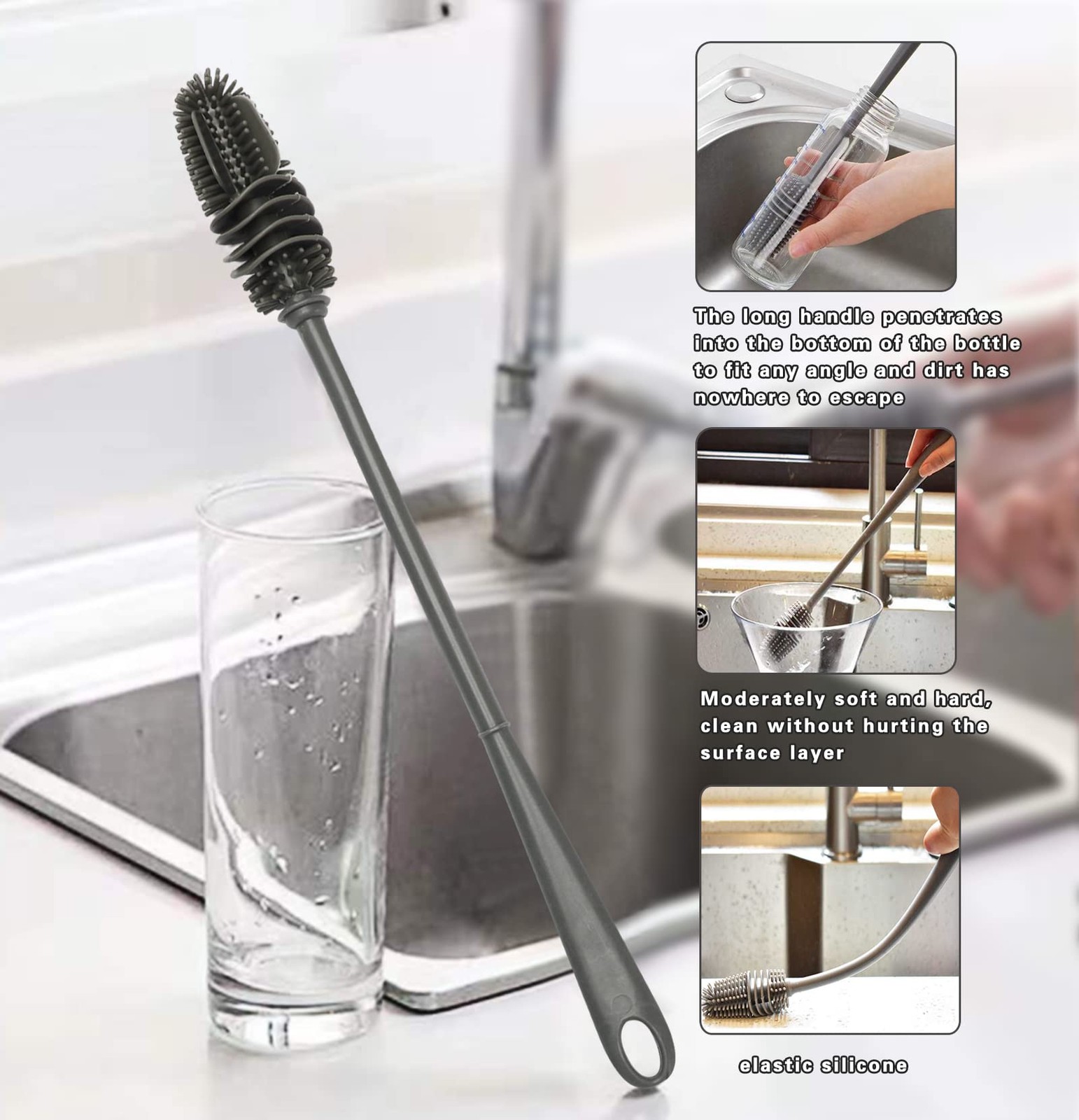 16PCS Versatile Scrubber Brush- Multipurpose Bottle Gap Brush 3 in 1 Cup Lid …