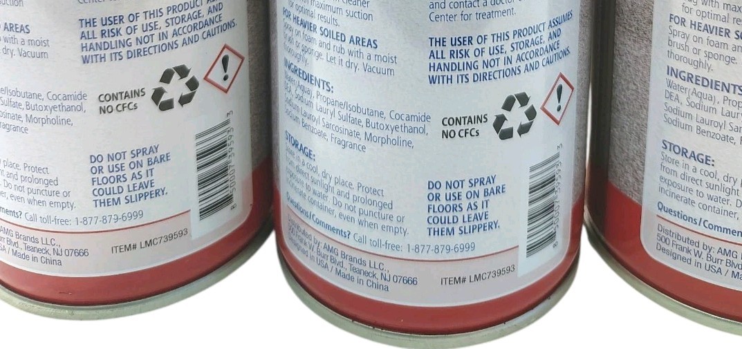 Love My Carpet Cleaner Foam Spray Vacuum Self Cleaning 3 Pack 12oz each