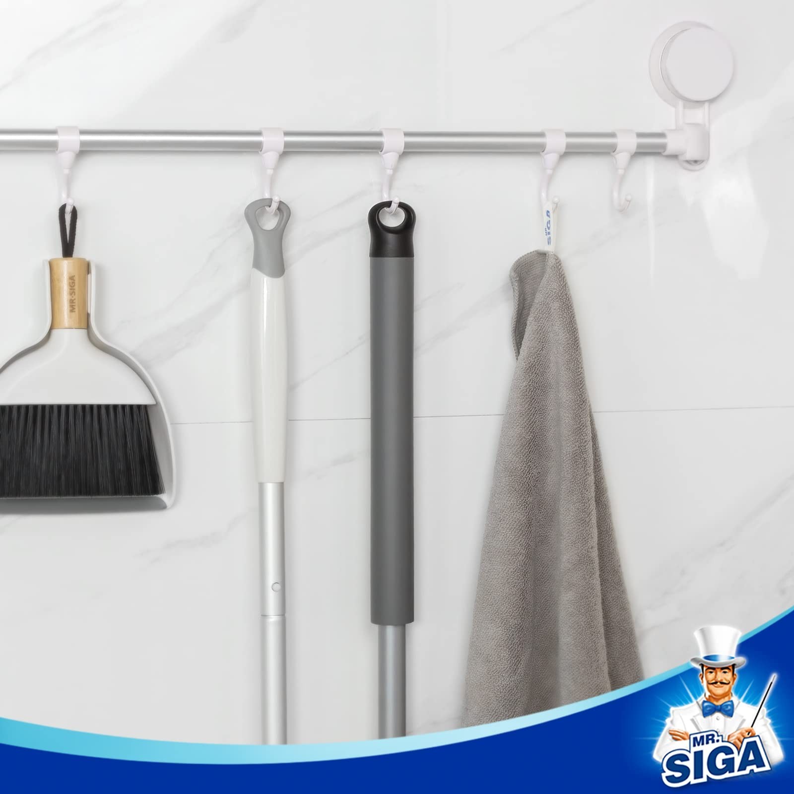 Heavy Duty Grout Scrub Brush with Long Handle – Tile & Shower Floor Cleaner, Sti