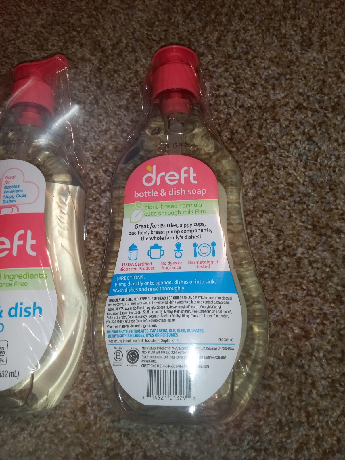 NEW LOT OF 5 DREFT BABY BOTTLE & DISH SOAP BOTTLES PACIFIERS SIPPY CUPS 18 OZ