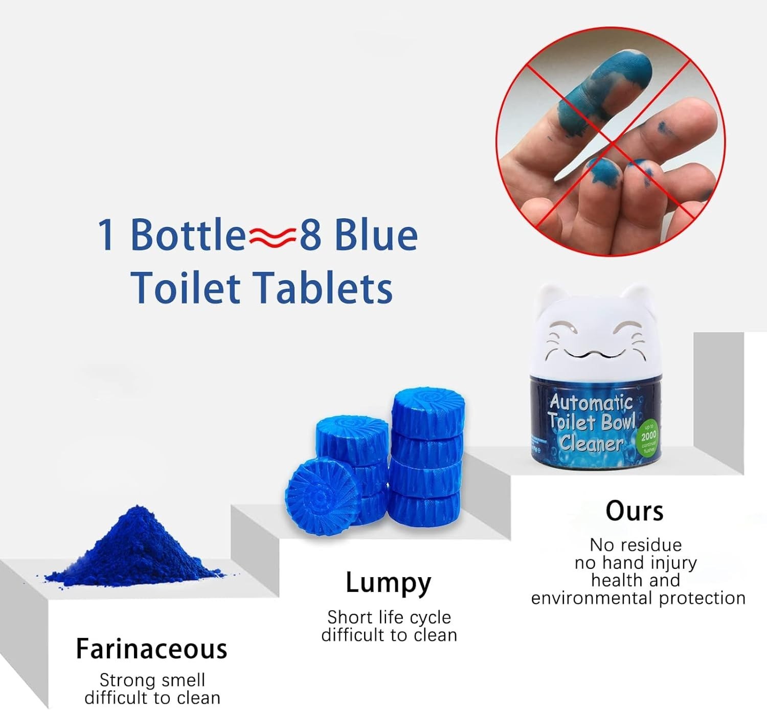 Effortless Long-Lasting Toilet Bowl Cleaner – Non-Toxic & Eco-Friendly (6 Pack)