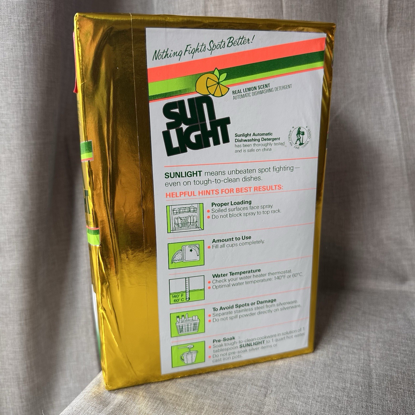 New King Size Vintage Sun Light Automatic Dishwasher Detergent 50 Oz 1987 Prop