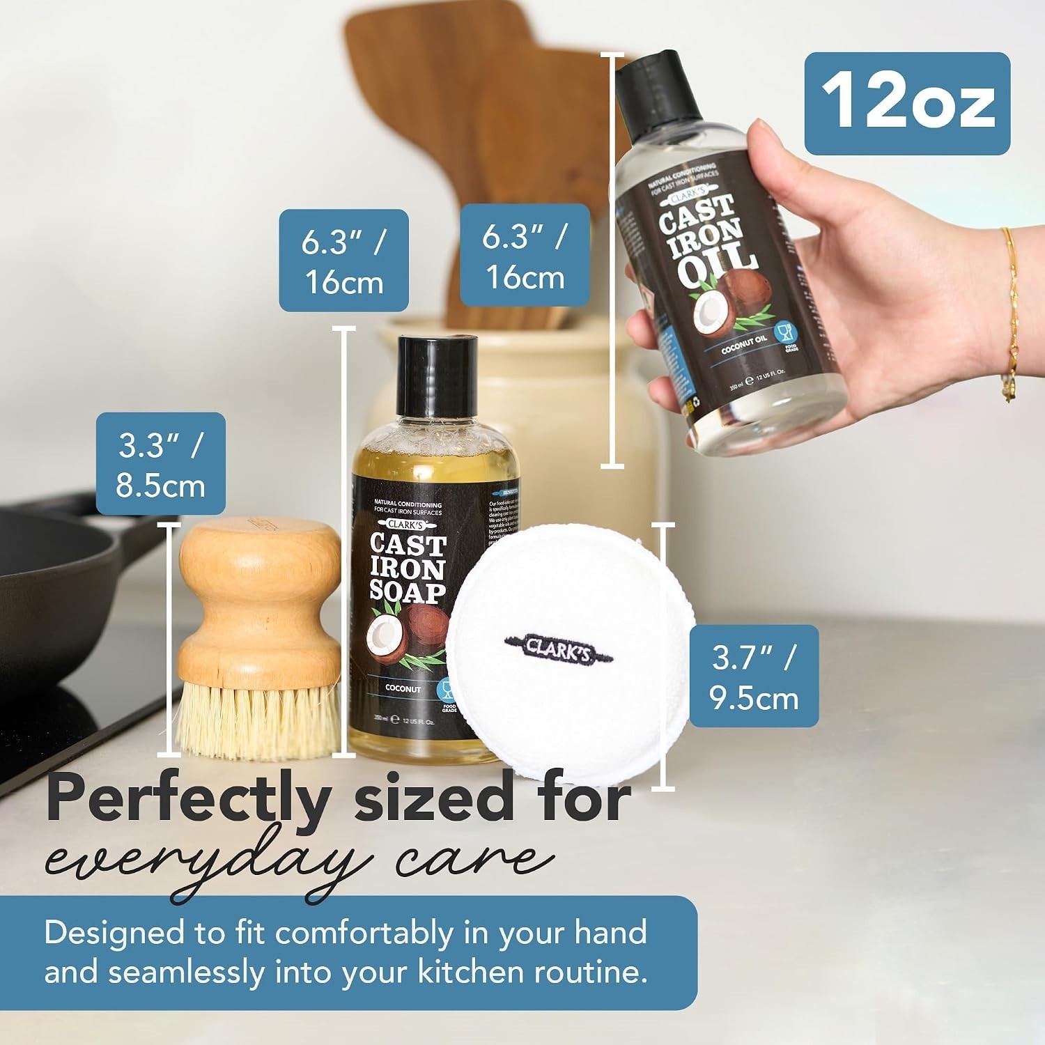 Complete Cast Iron Cleaning Kit with Seasoning Oil