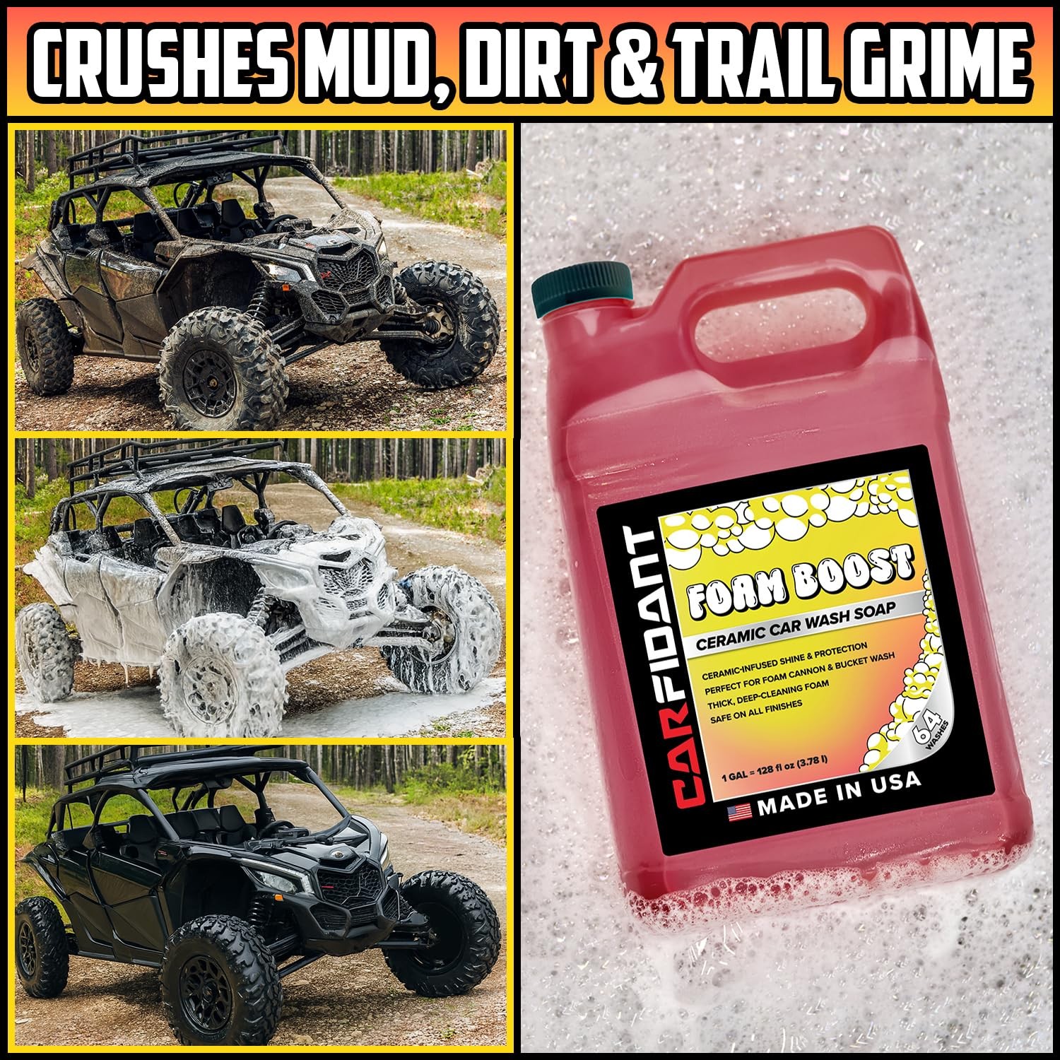Foam Boost Off-Road & ATV Wash Soap – Heavy Duty pH-Balanced Car Wash for Tru…