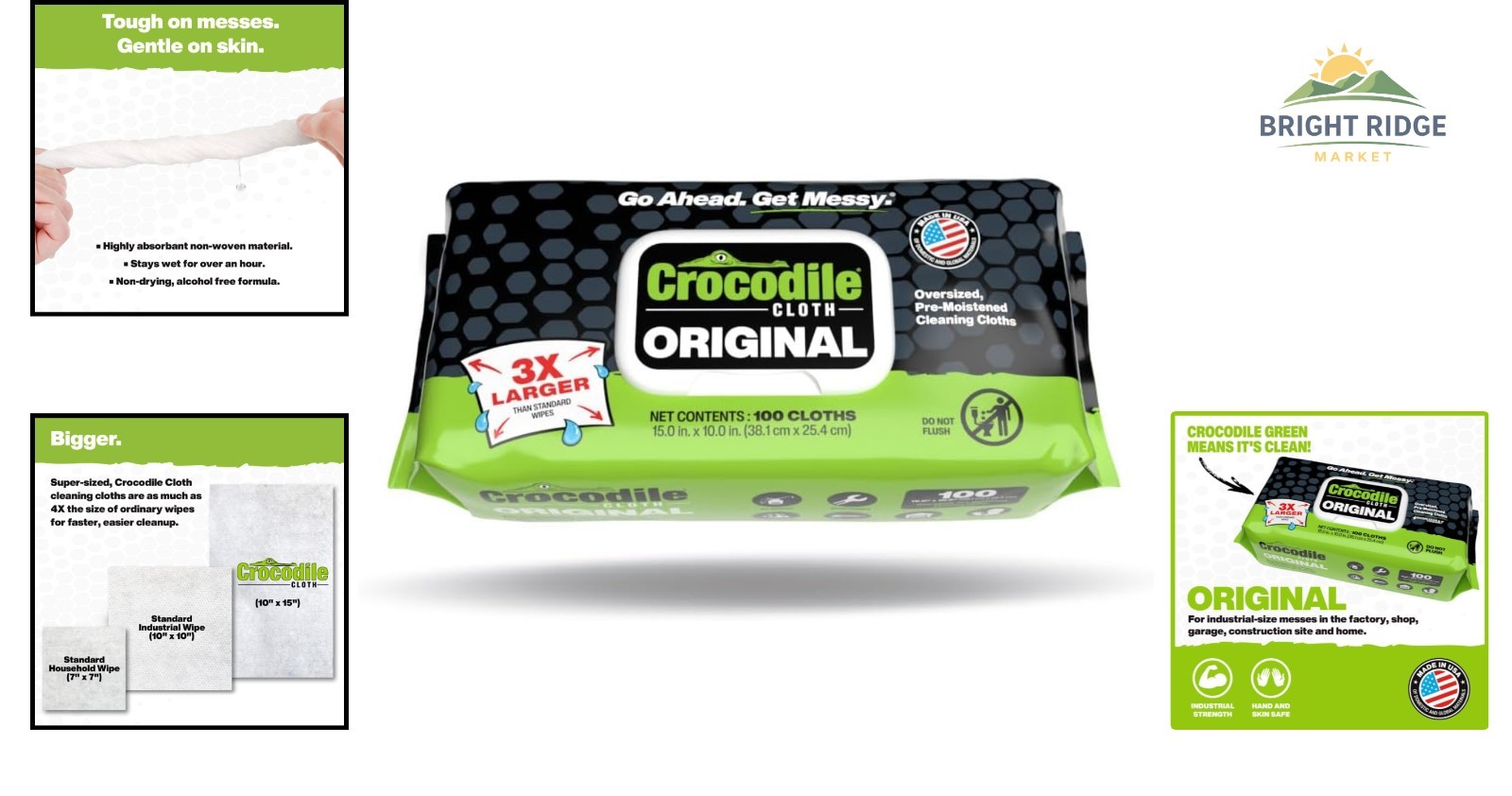 100 Count Multi-Surface Wipes, Heavy-Duty for Automotive and Industrial Use