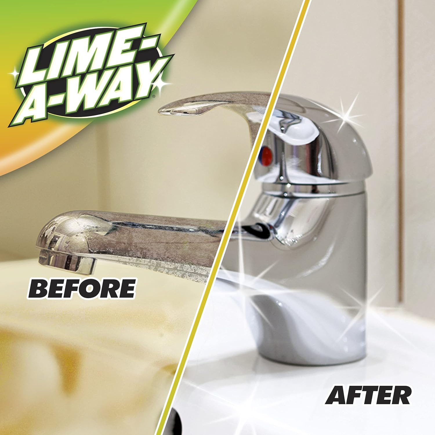 Lime-A-Way Hard Water Stain Remover Spray, Removes Lime, Calcium & Rust in Secon