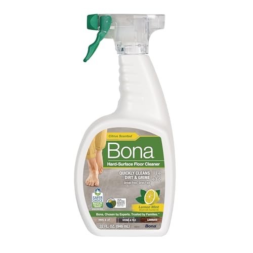 Multi-Surface Floor Cleaner Spray 32 oz Lemon Mint Residue Free For Tile