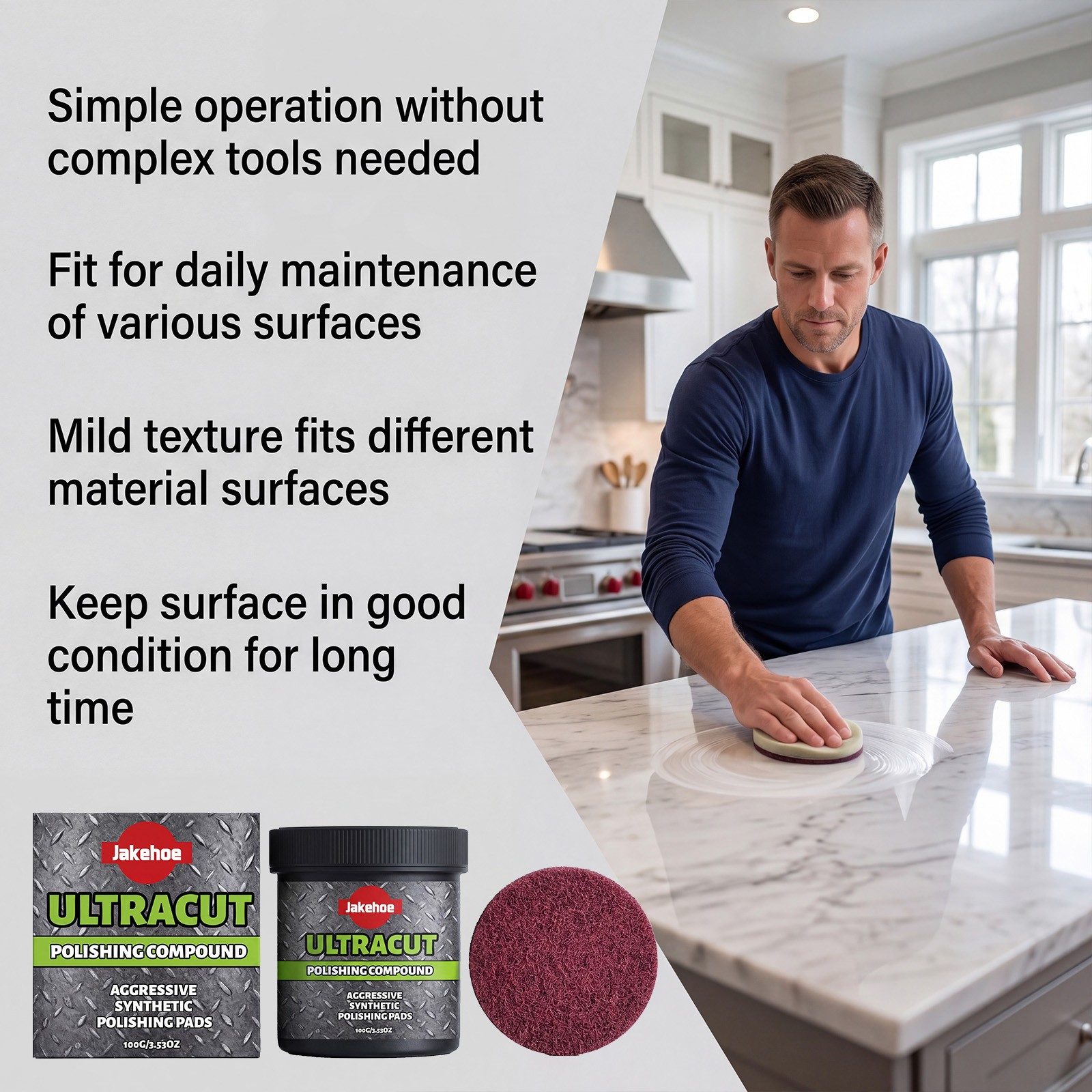 Surface Restoration Polish With Pad, Ultracut Polishing Compound 150g New