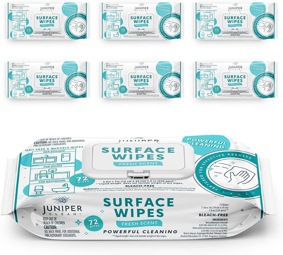 6 Pack Surface Cleaning Wipes Bleach Free, All-Purpose Cleaner