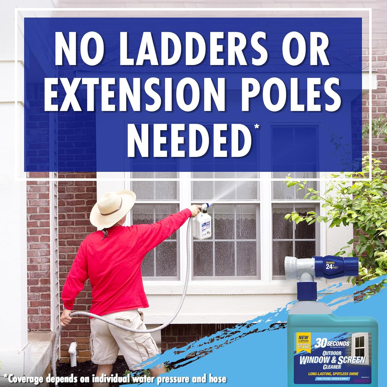 Outdoor Window & Screen Concentrated Cleaner for Glass, Patio Doors, Fiberglass,
