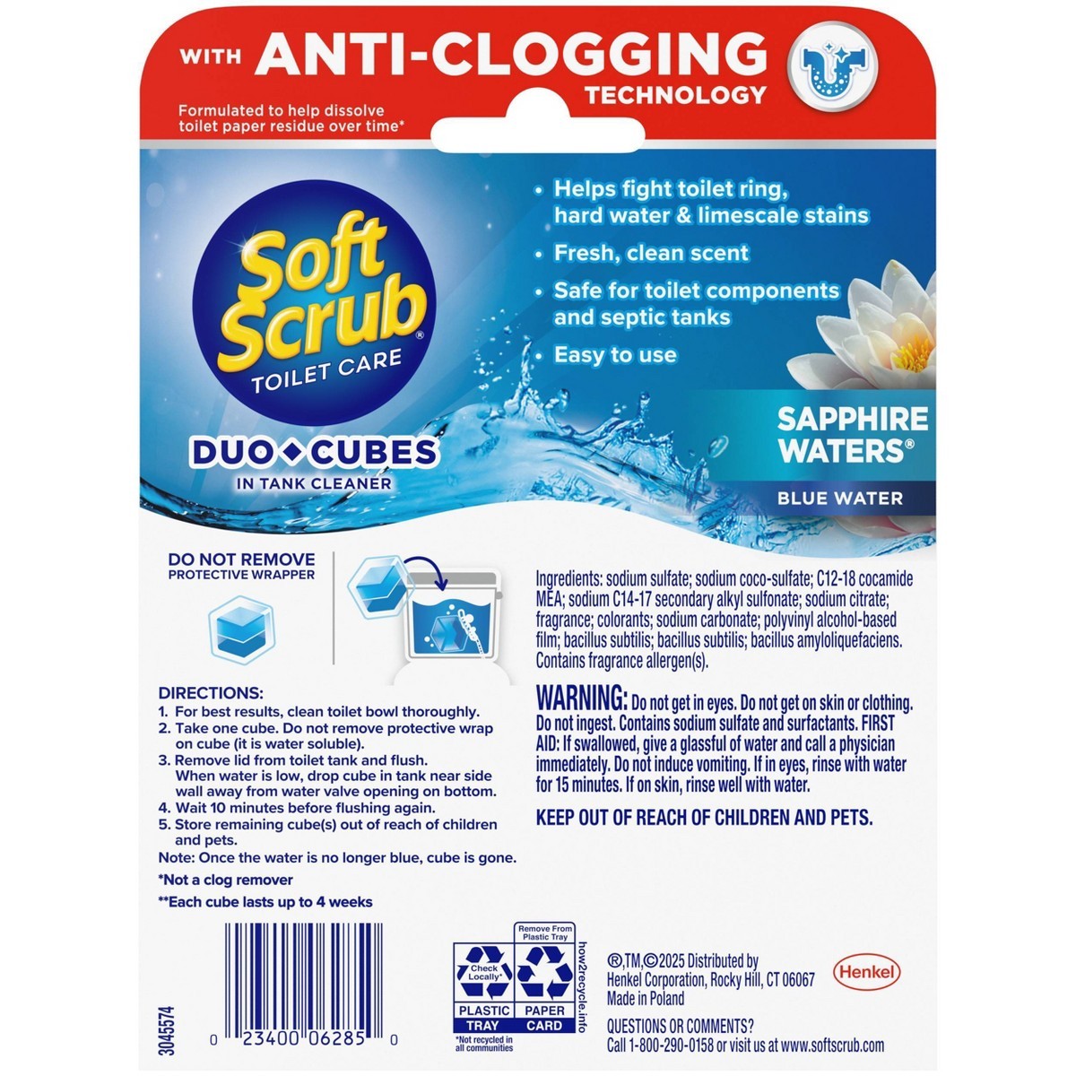 Soft Scrub Duo-Cubes Toilet Cleaner 2ct, Sapphire Waters