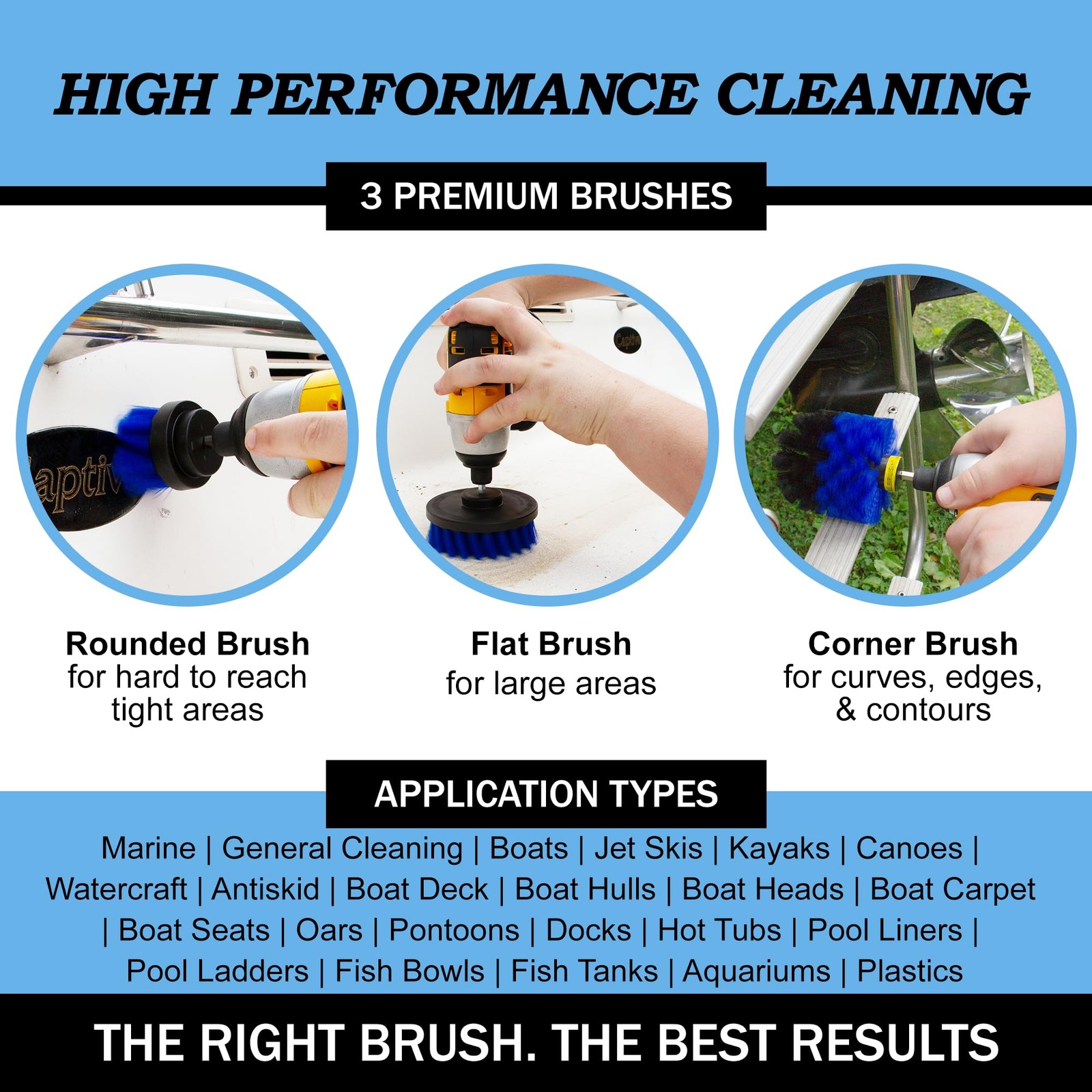 Boat Accessories – Kayak Cleaning Kit – Boat Cleaning Brush Kit – Marine Scru…
