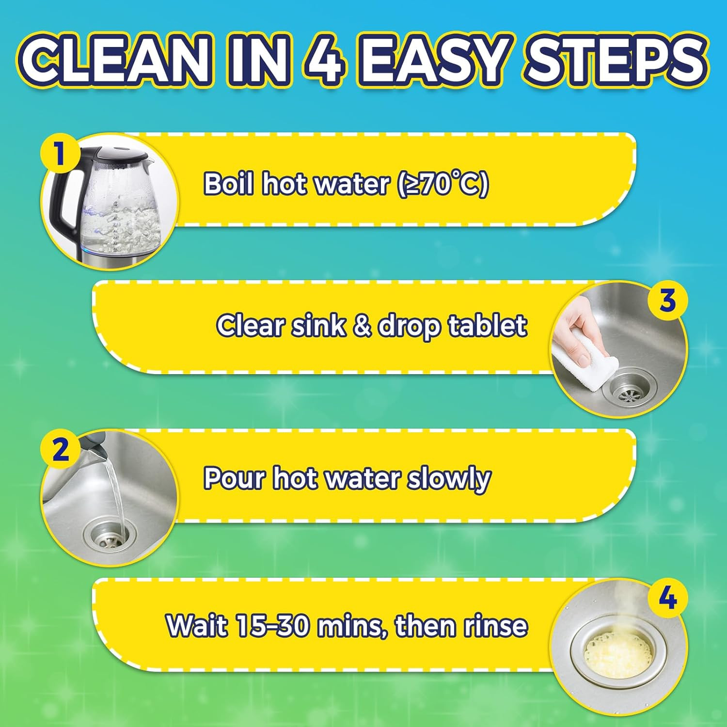 Garbage Disposal Cleaner and Deodorizer 25 Pack, Fresh Citrus Foam Sink Cleaner