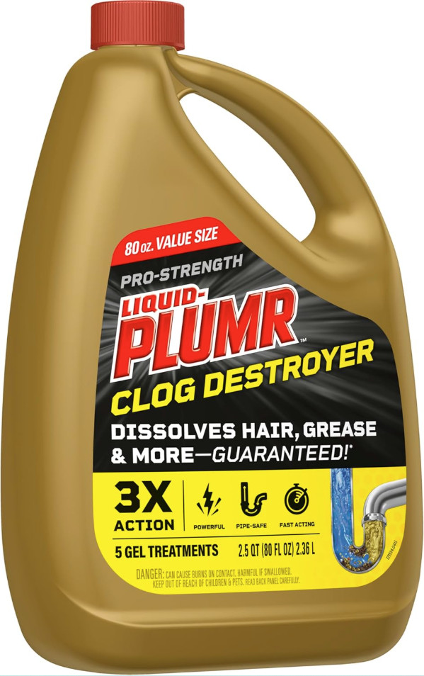 Liquid-Plumr Pro-Strength Clog Destroyer Liquid Drain Cleaner 80 Fluid Ounces