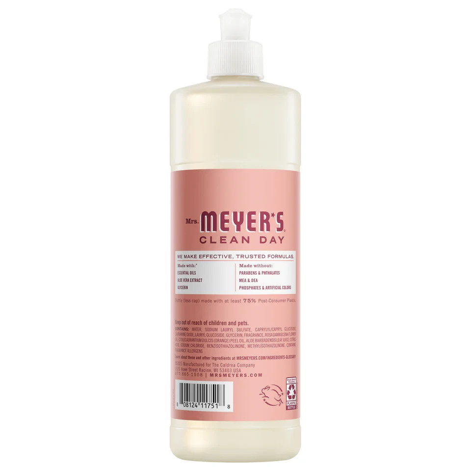 LOT of 2 Mrs Meyers Clean Day Limited Edition ROSE Dish Soap 16 oz each NEW HTF