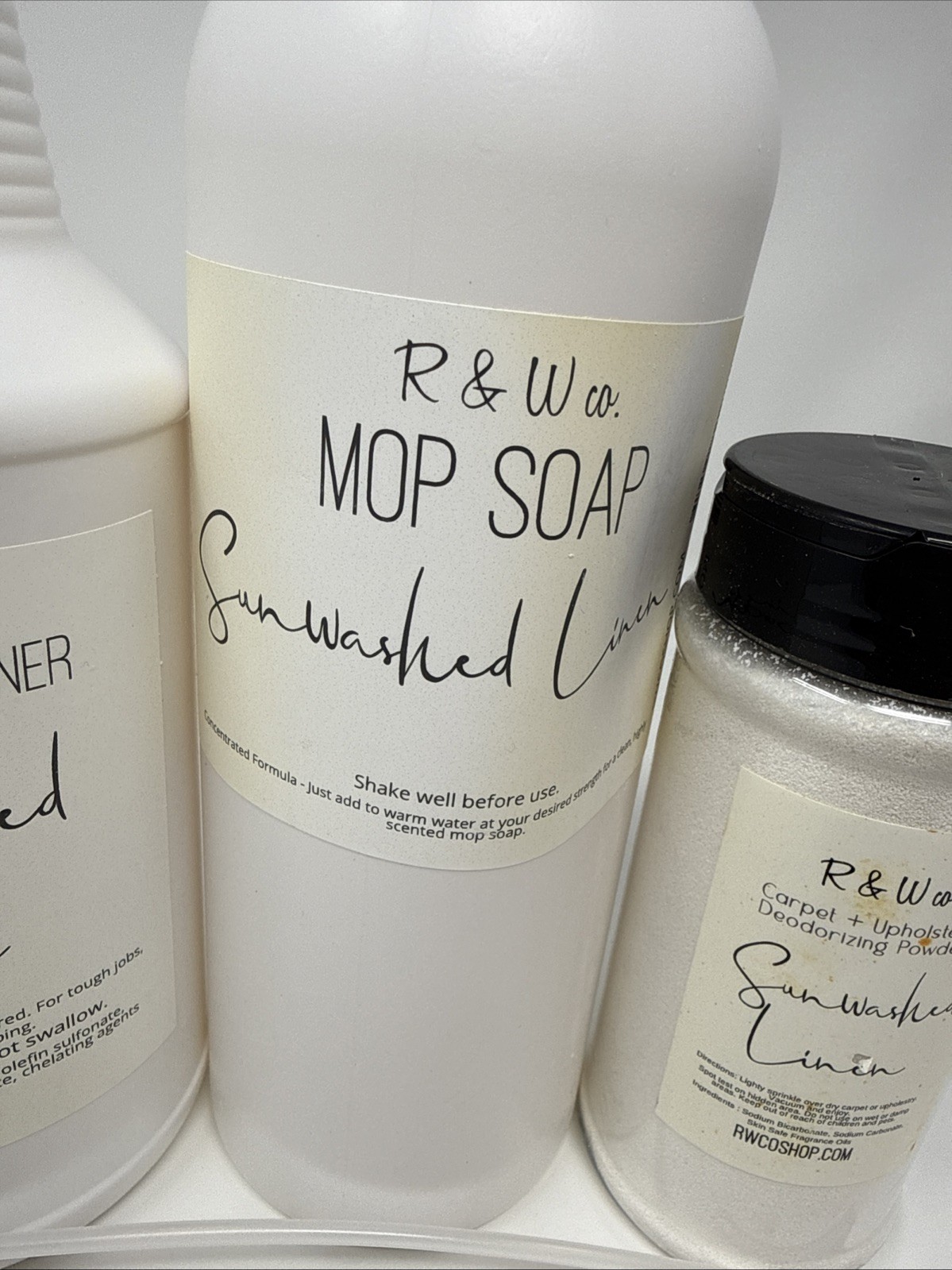 R & W Co Mop Soap & Carpet Deodorizing Powder Brand New Sunwashed Linen