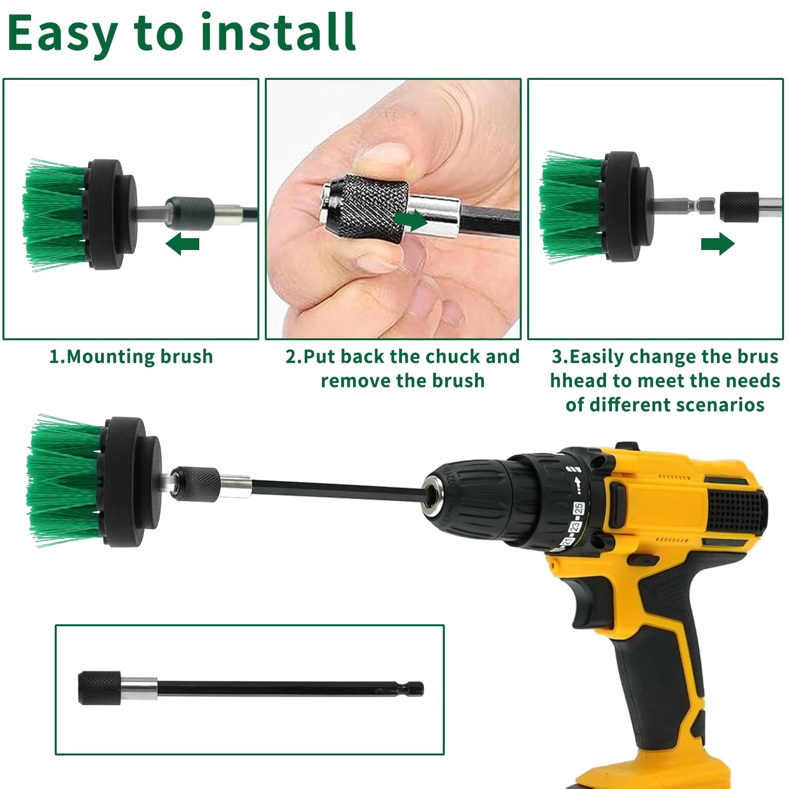 ETOUPA 8 Pcs Drill Brush Attachment Set, Power Cleaning Scrub Brush Kit with …