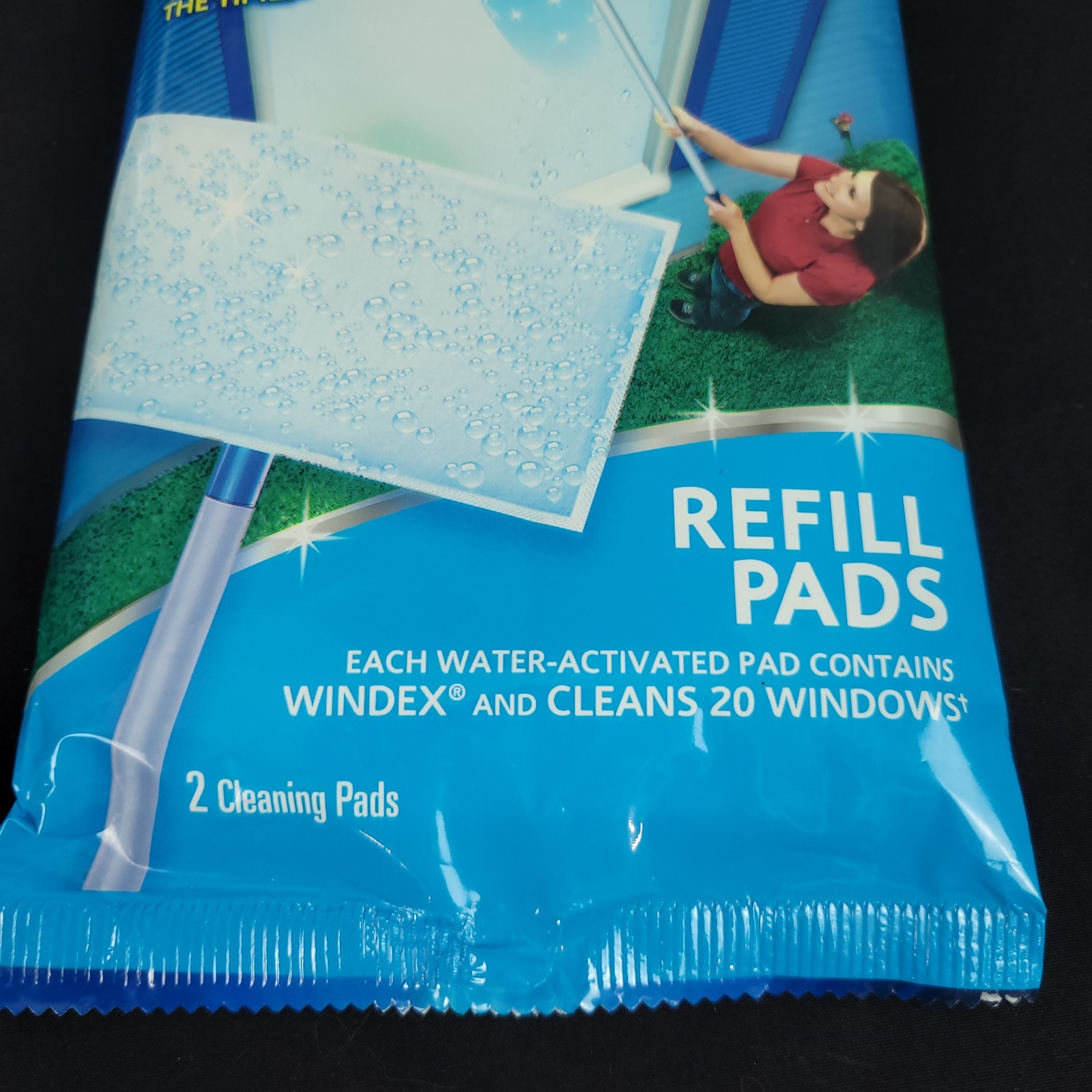 Lot of 2 packs Windex Outdoor Glass Cleaner Refill pads 4 total discontinued NOS