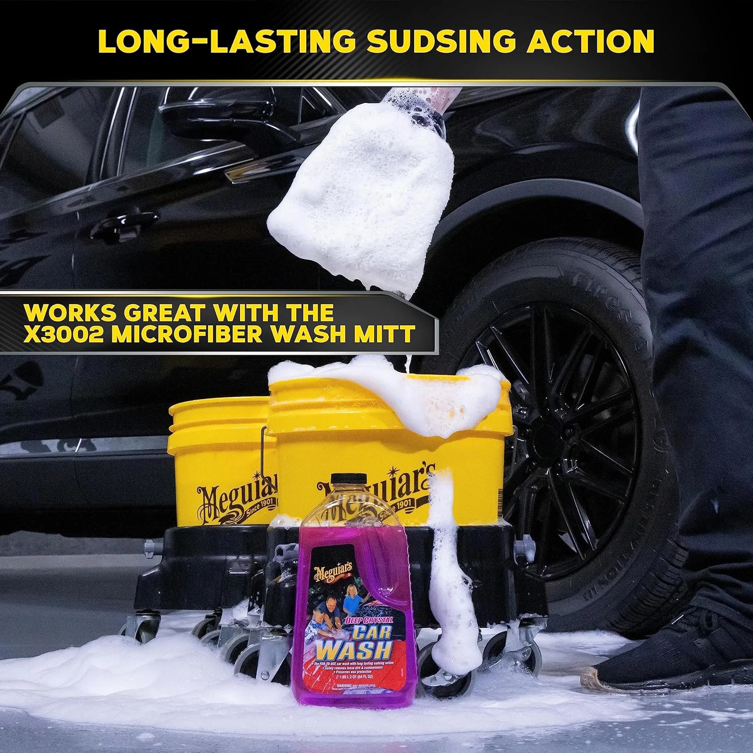 Meguiar’s Deep Crystal Car Wash – Car Wash Shampoo that Cleans Paint, 64 oz.