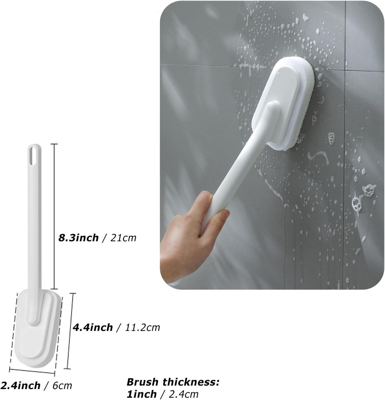 Extended Handle Sponge Scrubber with Integrated Scouring Pads: Ultimate Kitchen,