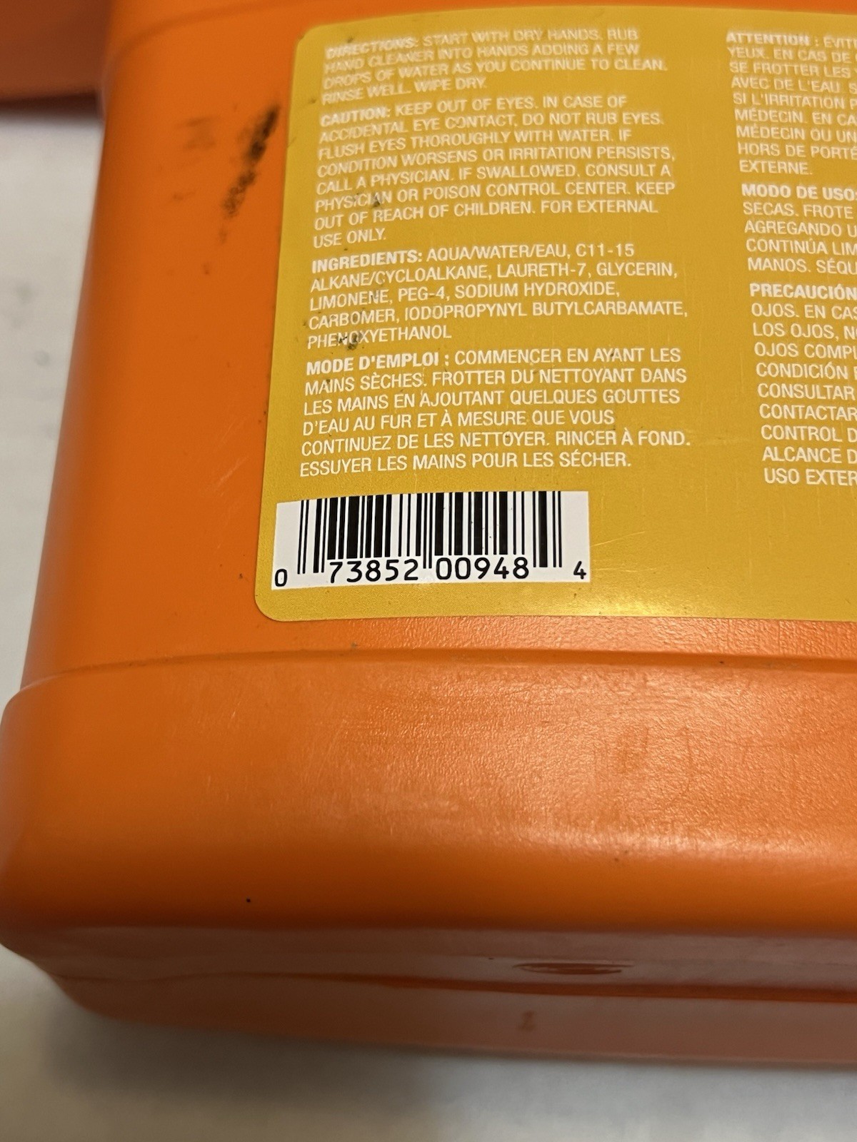 Brand New x2 GOJO 0948-04 Natural Orange Hand Cleaner in Half-Gallon Pump Bottle