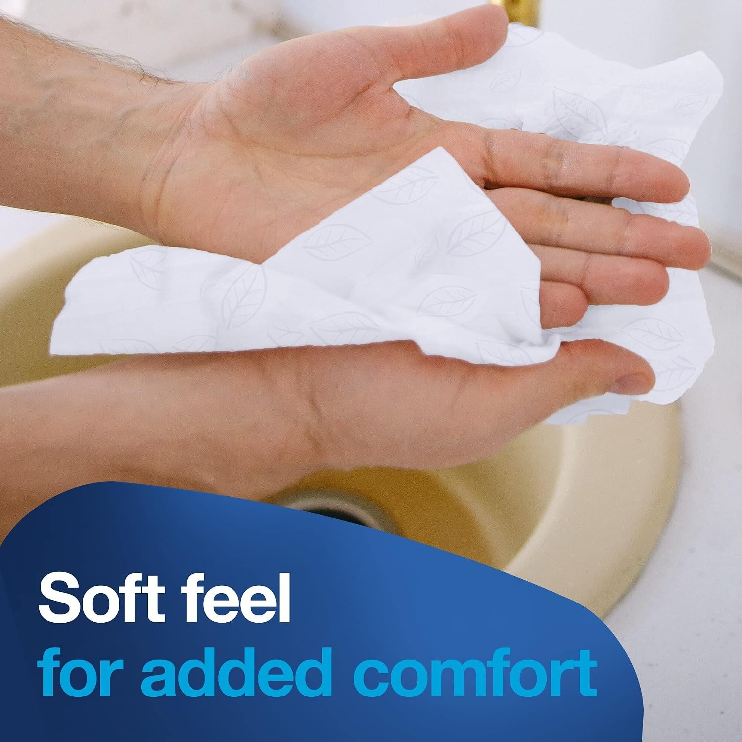 Tork Xpress Soft Multifold Hand Towel White with Grey Leaf Print, Absorbent, 1